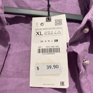 Zara short puff sleeve blouse